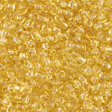Glass seed beads 11/0 (2mm) Transparent golden yellow